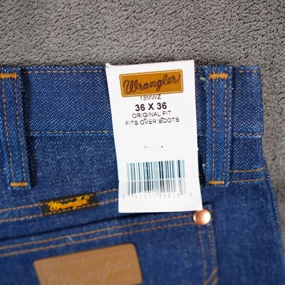 Wrangler Jeans 13MWZ Mens 36x30 Blue Cowboy Cut Original Fit Rigid US Fabric‎ - Picture 8 of 10